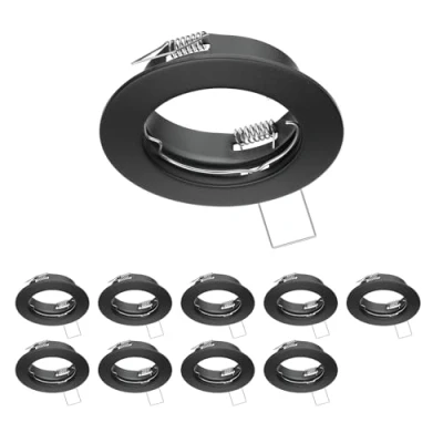 Imagen de ledscom.de 10 piezas Marco para montaje en techo FERE, redondo, negro mate