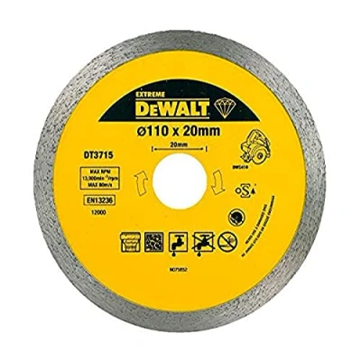 Imagen de DeWalt DT3715 QZ Disco de Diamante para Corte en seco y húmedo azulejo 110x20mm Porcelana/Piedras, 0 W, V, Arándano