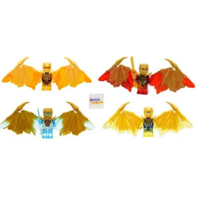 Imagen de LEGO Ninjago Juego combinado de dragón dorado cristalizado: Cole Jay Zane y Kai Minifiguras con armas