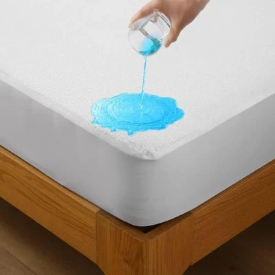 Imagen de Bedecor Protector Colchón 140x200 Impermeable, Funda Colchon de Rizo Transpirable y Hipoalergénico, Algodón Cubre con Faldón Elástico 30cm Profundidad