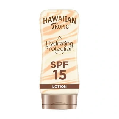 Imagen de Hawaiian Tropic Silk Hydration Protective Loción Solar Protectora con cintas de seda hidratantes y resistente al agua, Protección Alta, SPF 15, 180 ml