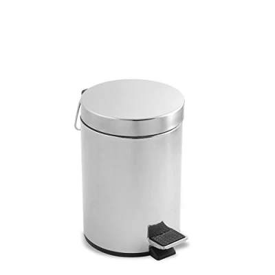 Imagen de Metaltex 29831810 Cubo con Pedal Redondo, Acero Inoxidable, 3 litros, INOX