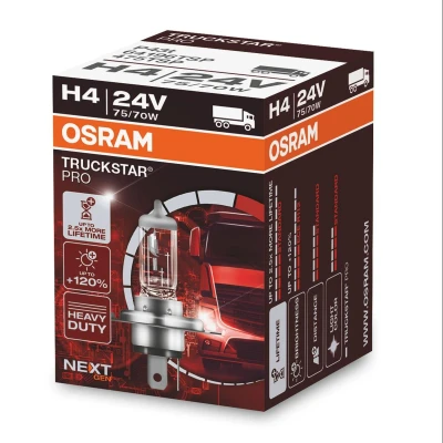 Imagen de OSRAM 64196TSP Lámpara, faro de carretera H4 24V 75/70W 3200K Halógena MAN: TGA, MERCEDES BENZ: T2/LN1 Camión plataforma/Chasis, SCANIA: P,G,R