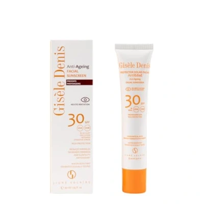 Imagen de GISÈLE DENIS Protector Solar Facial Antiedad, 40 ml, Protección FPS30, Crema Solar, Cuidado de Piel, Resistente al Agua, para Uso Diario, Previene Manchas, Arrugas y Envejecimiento Piel