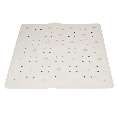 Imagen de Cofan Alfombrilla de baño Alfombra Cuadrada para Ducha o bañera Superficie Antideslizante con ventosas Alta Resistencia Medidas: 53 x cm (Blanco)