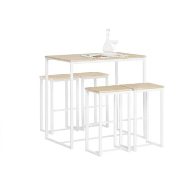 Imagen de SoBuy OGT15 WN Set Mesa Alta de Bar y 4 Taburetes Muebles Comedor ES (OGT15 WN)