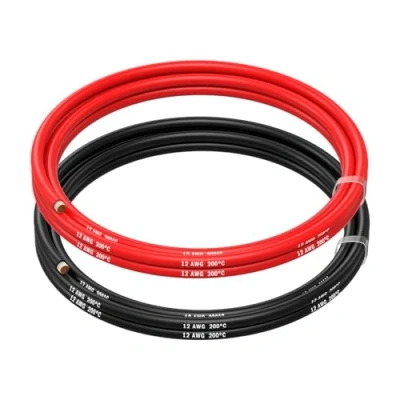 Imagen de MMOBIEL 12 AWG Cable Eléctrico de Silicona Gauge (3,31mm²) Cobre Estañado 2 Cables Separados Rojo y Negro Cada Uno 1,5 m para Drones, Impresoras 3D, Baterías, Altavoz, Tiras Led