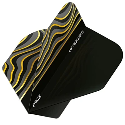 Imagen de RED DRAGON Hardcore Radical Black Wave Dart vuelos 4 juegos por paquete (12 de dardos en total)