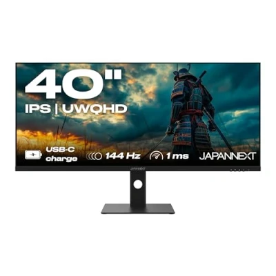 Imagen de JapanNext Monitor Gaming 40&quot; 144Hz 1ms IPS UWQHD (3440 x 1440) Carga a través de USB C(90 W) Inclinación Ajustable Altavoces G Sync/FreeSync Garantía 3 años JN IPS401UWQHD144 C90W