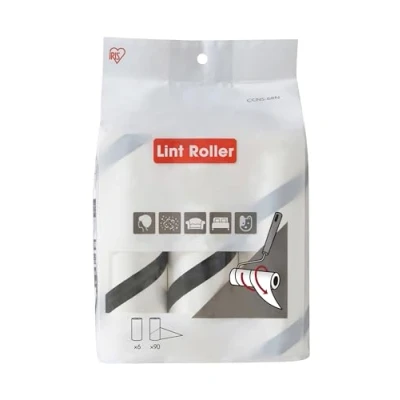 Imagen de Iris Ohyama, Conjunto de 6 recargas 90 hojas blancas, para rodillo adhesivo CCNB RN especial pelusa y pelo animal, ropa, cortinas, sofás Handy Lint Roller CCNS 6RN Blanco