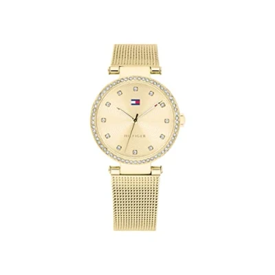 Imagen de Tommy Hilfiger Reloj Analógico de Cuarzo para mujer con correa malla acero inoxidable dorado 1782507