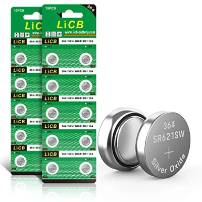 Imagen de LiCB 20 baterías para reloj SR621SW 364 1,5 V pila de botón V364 AG1 LR621 SR 621SW
