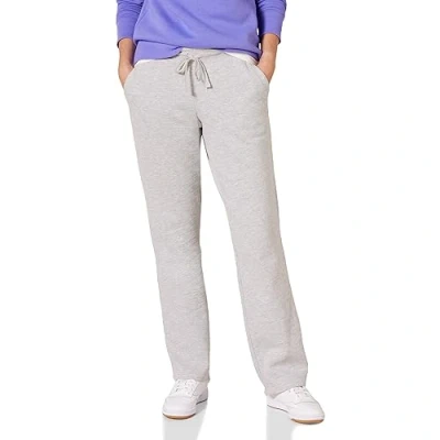 Imagen de Amazon Essentials Pantalón de chándal en Felpa con Pernera Recta (Disponible Tallas Grandes) Mujer, Gris Claro Mezcla, L