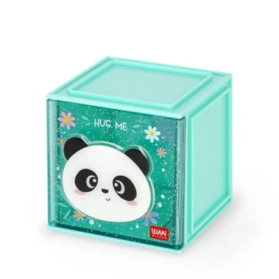 Imagen de Legami Cutie Cubes Caja de escritorio modular, Panda, organizador escritorio, almacenamiento, hoja pegatinas incluida, apilable, multifuncional, ABS, 90 x 100 cm