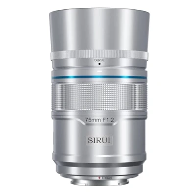 Imagen de SIRUI Sniper lente de enfoque automático 75 mm, cámara F1.2 Teleobjetivo APS C para A5 A6 A7 FX A9 ZV E Series (montaje E, plateado)