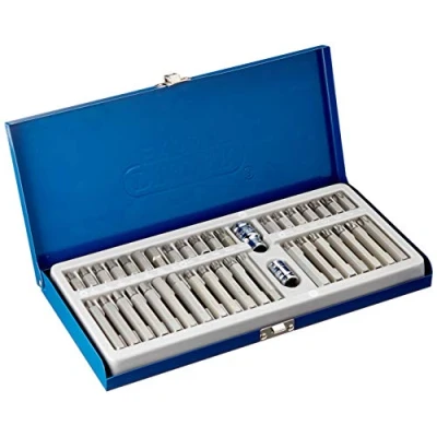 Imagen de Draper Expert TX STAR® Juego de 40 brocas hexagonales y estriadas 1/2 pulgada Herramienta mano cuadrada 3/8 Llaves acero al cromo vanadio Herramientas mecánicas coche Caja