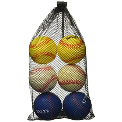 Imagen de SKLZ Pelota de béisbol con Peso, tamaño Oficial, Fuerza del Brazo, Color Blanco/Azul/Rojo, Paquete 6