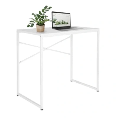 Imagen de hjh OFFICE 830071 Escritorio Blanco Easy UP H I 78x46 cm, Mesa Auxiliar, de Ordenador Moderno, Trabajo