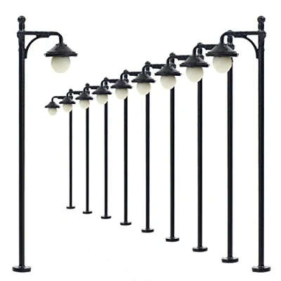 Imagen de Evemodel LYM22 10pcs Model Railway Train Lamp Post Street Lights HO OO Scale LEDs NEW