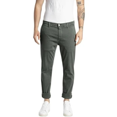 Imagen de Replay Zeumar Hyperchino Color Xlite Pantalón, 030 Verde Militar, 32W x 32L para Hombre