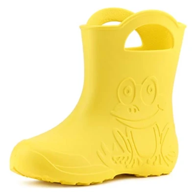 Imagen de Ladeheid Botas de Agua para Niños en EVA Unisexo Goma Impermeables y Niñas Zapatos Lluvia Infantiles Calzado LA CA 01 (Amarillo, 26/27 EU)