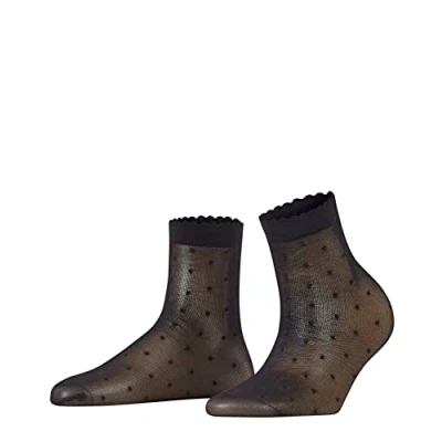 Imagen de FALKE Dot 15 DEN W SO transparente estampado 1 par, Calcetines Mujer, Negro (Black 3009), 35 38