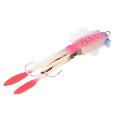 Imagen de señuelo Artificial Suave de la Pesca, Pulpo Ultravioleta Luminoso 3D Ojos Accesorio Realista del Calamar Cebo Aparejos Pesca(4#)