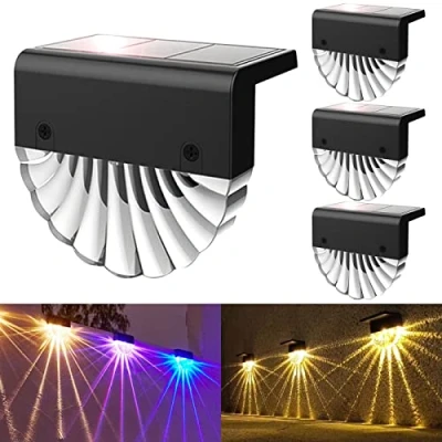 Imagen de Anmossi Luz Solar Exterior,Luz de Cerca Impermeable IP65,2 Modos Iluminación, Blanco Cálido/Color,Luz para Jardín,para Escaleras,Camino,Patio,Pared y Jardín(4 paquetes)