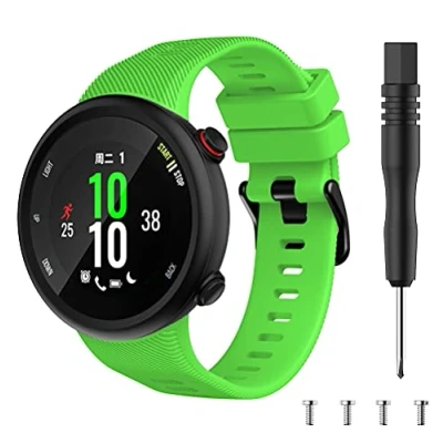 Imagen de Chainfo Bandas de Repuesto compatible con Garmin Forerunner 45 / Swim 2, Reloj Correa Silicona Suave Correas Pulseras Deportiva Pulsera NO220902 (Green)