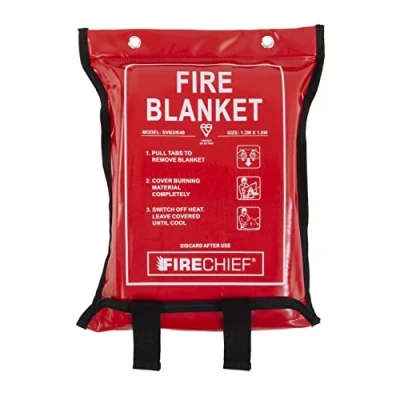 Imagen de Firechief Kitemarked Manta de fuego grande (1,2 m x 1,8 m), ideal para usar en casa (cocina, oficina, garaje)