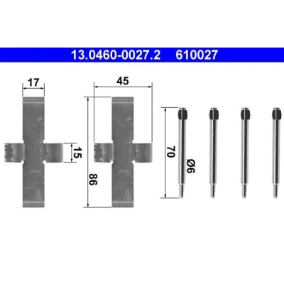 Imagen de ATE 13.0460 0027.2 Kit de accesorios, pastillas frenos MERCEDES BENZ: W123 Berlina, Coupé, /8 Berlina