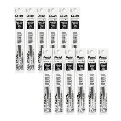 Imagen de Pentel LRN4 EnerGel Recambios para roller de 0,4 mm, color negro, 12 unidades