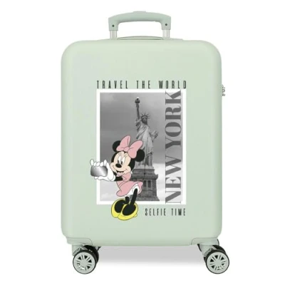 Imagen de Disney Mickey y Minnie Travel the World New York Maleta de cabina Verde 38x55x20 cms Rígida ABS Cierre combinación lateral 34L 2 kgs 4 Ruedas dobles equipaje mano