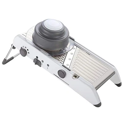 Imagen de Ochenta mandolina rebanadora ajustable de 18 tipos cortador verduras profesional, manual acero inoxidable, Rallador para gofres frutas blanco