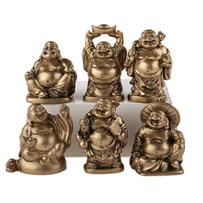 Imagen de lachineuse 6 Figuras de Buda con archivador., Figurines Doré, 26x6x3cm