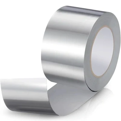 Imagen de PUWOWYE Cinta de Aluminio, Aluminio Adhesiva Impermeable y Resistente al Calor, para Sellar Barreras Vapor, Sistemas Ventilación Aire Acondicionado (50 mm x 10 m)