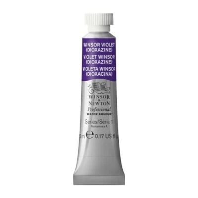 Imagen de Winsor &amp; Newton Acuarela Profesional Pintura de Acuarela, Alta Luminosidad, Resistente a la Luz, Calidad Archivo, Tubo 5ML, Color Violeta (Dioxacina)