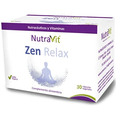 Imagen de ZEN RELAX Contribuye a mantener el bienestar menta y físico Complemento Alimenticio base de Plantas, L Teanina, Lactobacillus acidophilus Vitaminas Vegano 30 Caps Veg