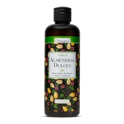 Imagen de DRASANVI Aceite de almendras dulces con vitamina A y E aporta ácidos grasos esenciales reduce arrugas estrías hidrata nutre la piel el cabello uso tópico o emoliente 250 ml