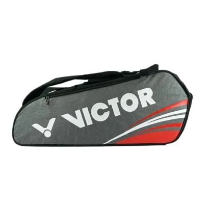 Imagen de VICTOR Bolsa Doble para Raquetas, bádminton, Tenis, Squash, Color Gris/Rojo