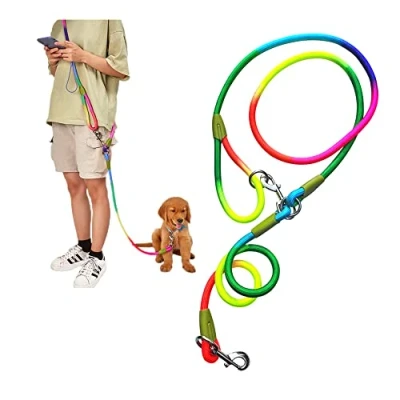 Imagen de Correa de Perro Manos Libres para Correr y Caminar, Doble Perro, Reflectante Nailon 1,2 cm Grosor, Resistente Perros pequeños, medianos Grandes (Colorido)