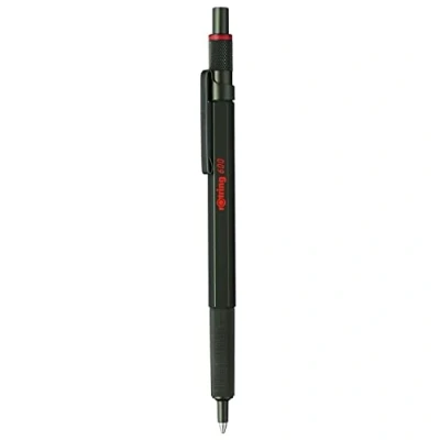 Imagen de rOtring Bolígrafo 600, punta media, tinta negra, barril verde, recargable