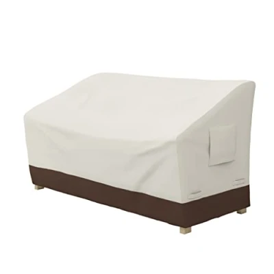 Imagen de Amazon Basics Funda protectora para banco de 3 plazas, Beige+bronceado