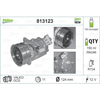 Imagen de VALEO 813123 compresor de Aire Acondicionado DCS 12 PAG 46 R 134 a con aceite NEW ORIGINAL PART ALFA ROMEO: Brera, Spider