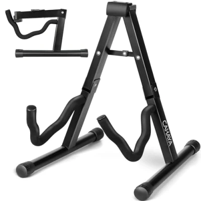 Imagen de CAHAYA Soporte para Guitarra Universal Plegable Stand Compatible con Guitarras Acustica Electrica Española Ukelele Banjo Bajo en Forma de A Modelo CY0251