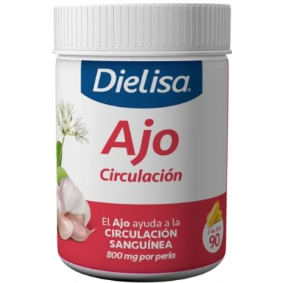 Imagen de Dielisa Ajo 1, Complemento Alimenticio a Base de Macerado, Contribuye Favorecer la Circulación Sanguínea y Mantener unos Niveles Normales Colesterol 90 Perlas