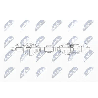 Imagen de NTY NPW TY 187 Árbol de transmisión Eje delantero, izquierda 625 Caja cambios manual