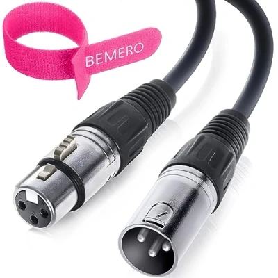 Imagen de BEMERO Cable DMX de 3 pines XLRF a XLRm, 110 ohmios, m, color negro