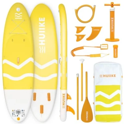 Imagen de HUIIKE Tabla Paddle Surf Hinchable con Accesorios Incluidos, Remo, Quillas, Inflador. Stand Up Board Gran Estabilidad y Resistencia. 305 x 84 15 cm, Soporta hasta 130 kg