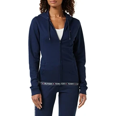 Imagen de Tommy Hilfiger Sudadera para Mujer Hoodie con Cremallera, Azul (Navy Blazer), XS